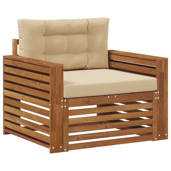 vidaXL Zunanja garnitura za sedenje Masivno akacijevo les in poliester