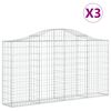 vidaXL Obokane gabion ko&scaron;are 3 kosi 200x30x100/120 cm pocinkano železo