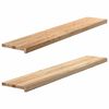 vidaXL Okenske police 2 kosa neobdelana 140x30x2 cm trdna hrastovina