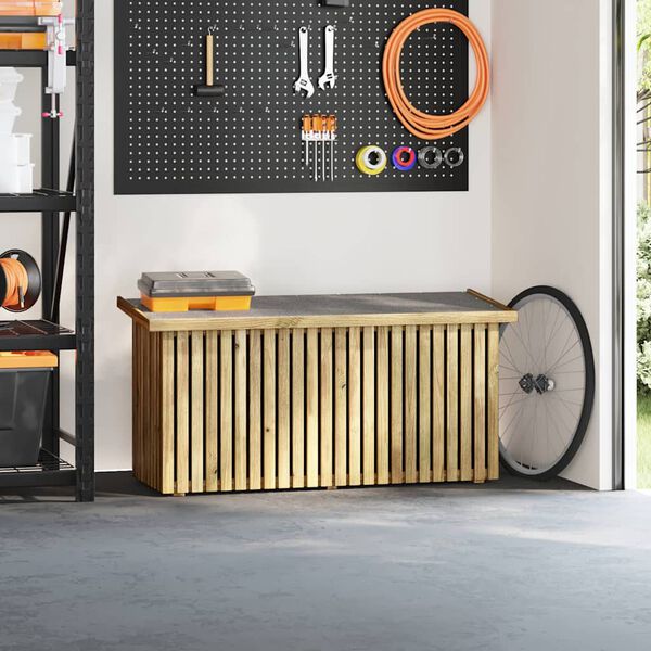 vidaXL Škatla za shranjevanje v vrtu Rjava 119 x 44 x 58.5 cm