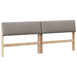 vidaXL Tapecirano vzglavje Taupe 200 cm Masivno borovo les