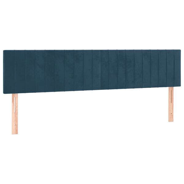 vidaXL Posteljno vzglavje temno modra 160x5x78/88 cm žametna