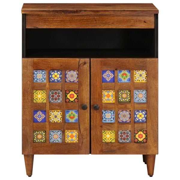 vidaXL Strani &scaron;al z vrati Oreh 60 x 33 x 75 cm Masiven les manga