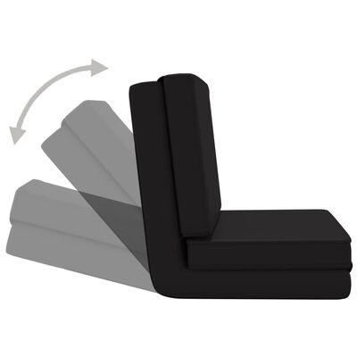 vidaXL Zložljiv talni stol črno umetno usnje