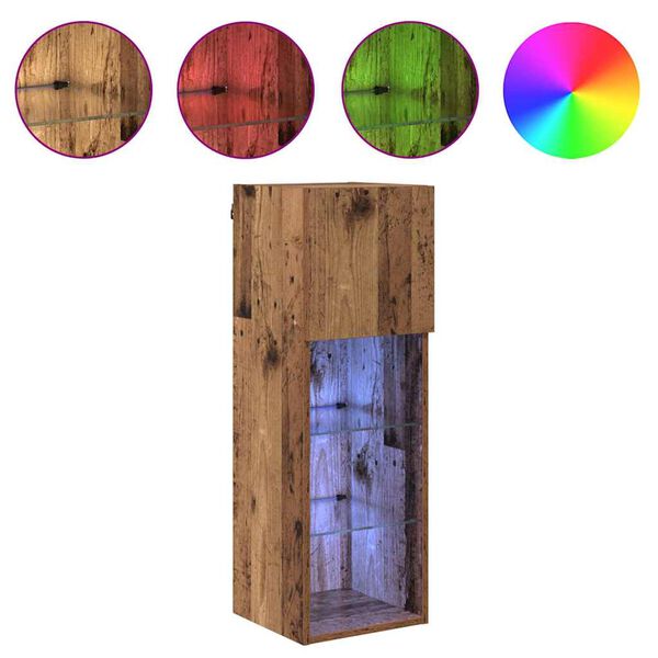 vidaXL TV omare za montažo na steno 2 pcs Star les 30,5 x 30 x 90 cm