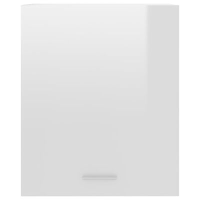 vidaXL Viseča omarica visok sijaj bela 50x31x60 cm iverna plošča