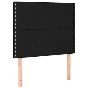 vidaXL Vzglavje postelje črno 80x5x118/128 cm blago