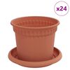 vidaXL Lončki za rastline 24 pcs Kamnito rdeča &Oslash; 12,5 x 10 cm Plastika