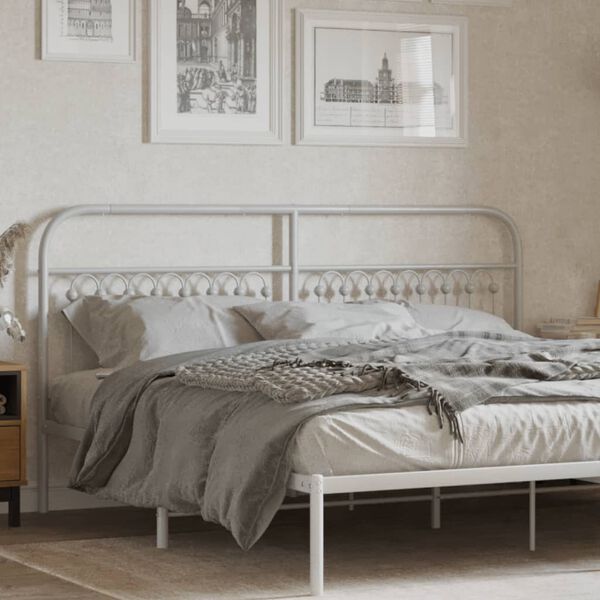 vidaXL Kovinsko vzglavje belo 180 cm