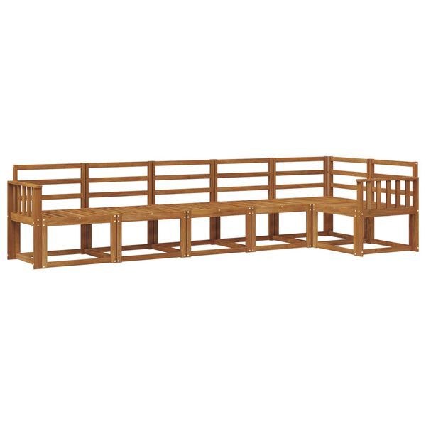 vidaXL Zunanja garnitura za sedenje 6 pcs Naravna Masiven les akacije