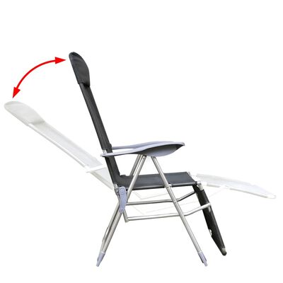 vidaXL Zložljivi vtni stoli 2 kosa aluminij in tekstil sive barve