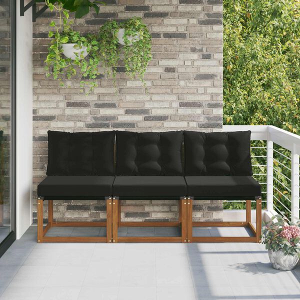 vidaXL 3 Kos Zunanja srednja sofa