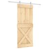 vidaXL Drsna vrata Naravna in bela 85 x 210 cm Masiven borov les