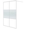 vidaXL Pregrada za tu&scaron; bela 140x195 cm prozorno ESG steklo