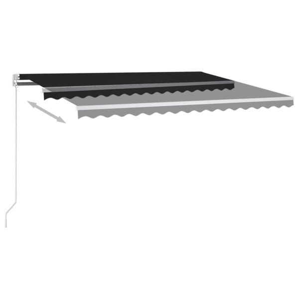 vidaXL Ročno zložljiva tenda z LED lučmi 450x350 cm antracitna