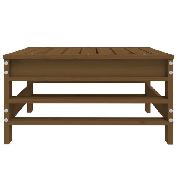 vidaXL Vrtni stolček za noge medeno rjav trdna borovina