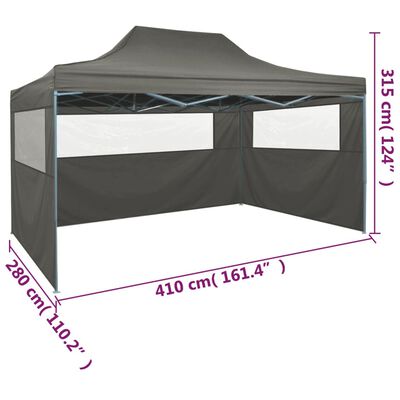 vidaXL Profesionalen zložljiv šotor za zabave 3 stranice 3x4 m jeklo
