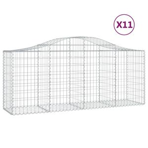 vidaXL Obokane gabion ko&scaron;are 11 kosov 200x50x80/100 cm cinkano železo