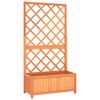vidaXL Cvetlični lonec z re&scaron;etko rjav 70x30x135 cm masiven les jelka