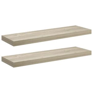 vidaXL Stenske police 2 kosa barva hrasta 80x23,5x3,8 cm MDF