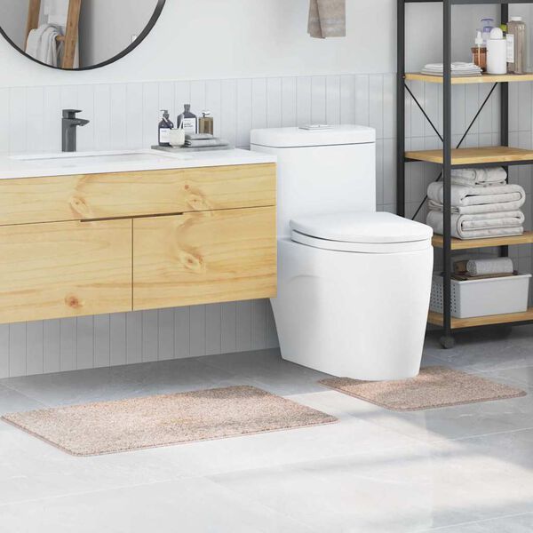 vidaXL Set protidrsnih kopalnih preprog 2 pcs krema PP