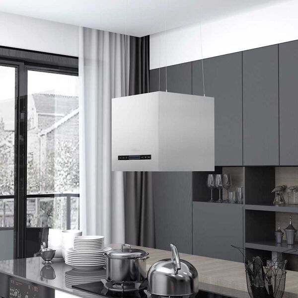 vidaXL Viseča kuhinjska napa s senzorjem na dotik LCD 37 cm jeklo