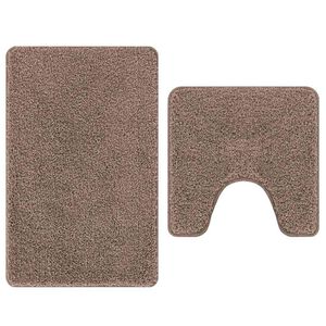 vidaXL Set protidrsnih kopalnih preprog 2 kos Rjava 50 x 50 cm PP