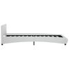 vidaXL Posteljni okvir LED belo umetno usnje 100x200 cm
