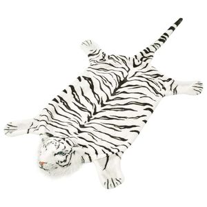 vidaXL Pli&scaron;asta preproga tiger 144 cm bele barve