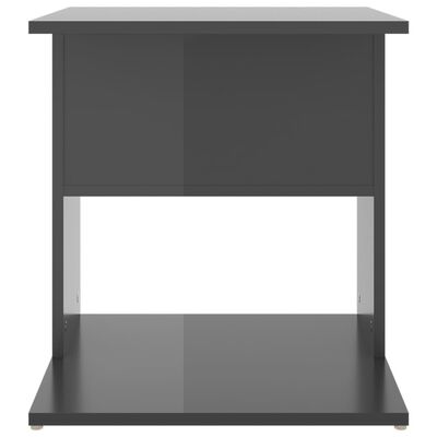 vidaXL Stranska mizica visok sijaj siva 45x45x48 cm iverna plošča