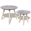 vidaXL Dvodelni Komplet Stranskih/Kavnih Mizic 55 cm in 44 cm Betonsko Sive Barve