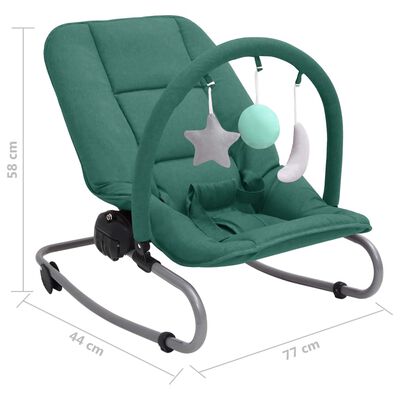 vidaXL Ležalnik za dojenčke zelen jeklen