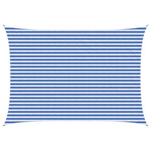 vidaXL Senčna platna 3 x 6 m HDPE Pravokotna Modra in bela