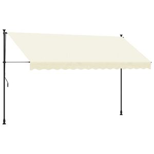 vidaXL Zložljiva tenda krem 350x150 cm tkanina in jeklo