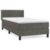 vidaXL Box spring postelja z vzmetnico temno siva 80x200 cm žamet