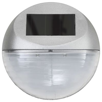 vidaXL Zunanje solarne stenske svetilke LED 24 kosov okrogle srebrne