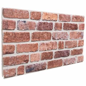 vidaXL Stenske plo&scaron;če 10 pcs Rdeča 100 x 50 cm EPS pena