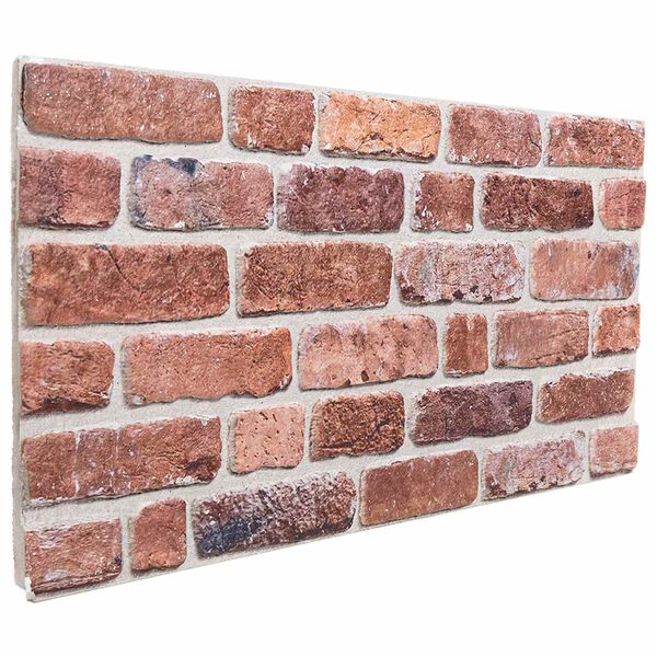 vidaXL Stenske plo&scaron;če 10 pcs Rdeča 100 x 50 cm EPS pena