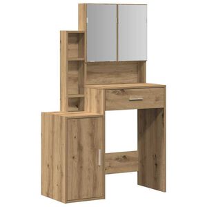 vidaXL Toaletna mizica Umetni hrast 80 x 35 x 132 cm Inženirski les