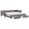 vidaXL Izvlečna dnevna postelja s predali taupe 90x200 cm blago