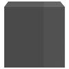 vidaXL Stenska omarica visok sijaj siva 37x37x37 cm inženirski les