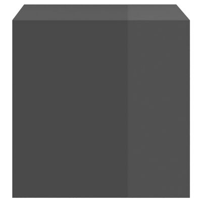 vidaXL Stenska omarica visok sijaj siva 37x37x37 cm iverna plošča