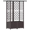 vidaXL Dvignjeno leži&scaron;če s trellisom in streho Rjava 124 x 40 x 136 cm