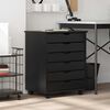 vidaXL Rolling Cabinet s predali MOSS Black Masivni les borovega lesa