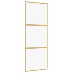 vidaXL Drsna vrata zlata 76x205 cm prozorno ESG steklo in aluminij