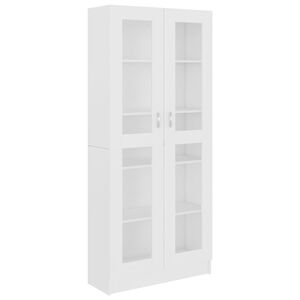 vidaXL Vitrina bela 82,5x30,5x185 cm iverna plo&scaron;ča