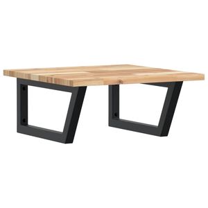 vidaXL Stenska polica za umivalnik jeklo in trden akacijev les