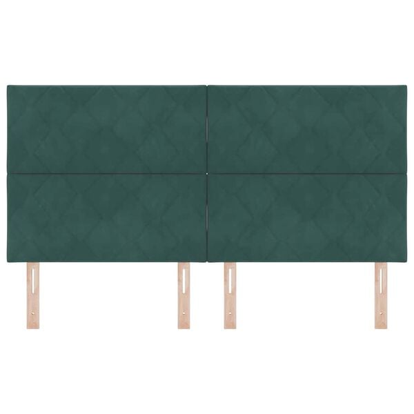 vidaXL Vzglavje z vzglavjem Temno zelena 180 cm Žamet