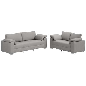vidaXL Kavč 2 pcs Oblačno siva 219 x 80 x 82 cm blago