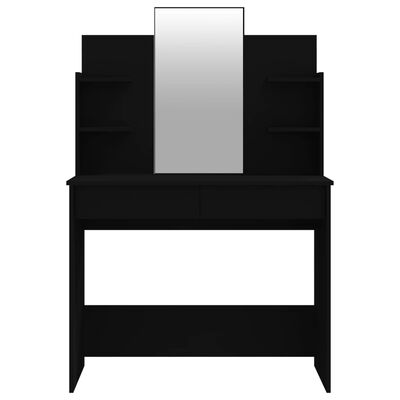 vidaXL Toaletna mizica z ogledalom črna 96x40x142 cm